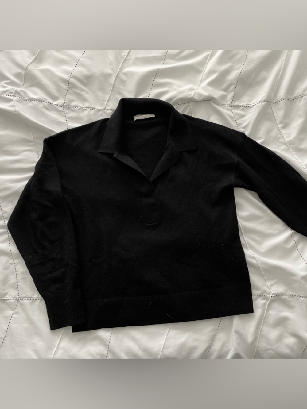 Everlane Black Cashmere Polo Neck Sweater